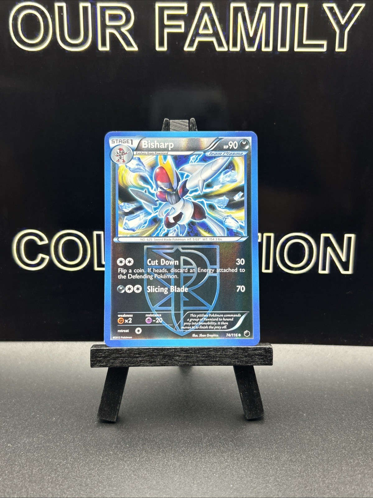 Bisharp (Team Plasma) 74 Pokemon Card -Plasma Freeze -Reverse Holo LP CONDITION