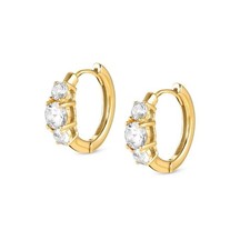 Nomination Silver and Yellow Gold Cubic Zirconia Color Wave Earrings