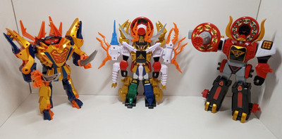 Lot of 3 Power Rangers Samurai DX Bull Zord Claw Megazord Gigazord Bandai 2011