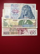 World banknotes Belgium 100 Francs 1978-1981, Germany 10 Marks 1980, Kenya 1993.