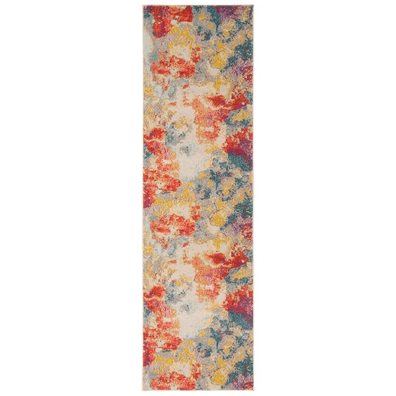 Phoenix Grand Medallion Runner Rug Soft Low Pile Abstract Indoor Floor Covering - Image 3 of 4