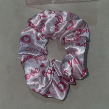 Hot Pink And White Satin Polyester Hair Tie S...