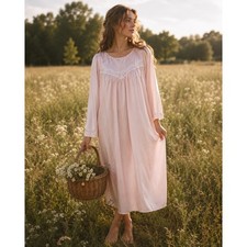 Vintage Vanity Fair Pink Satin Nightgown Cottagecore Large