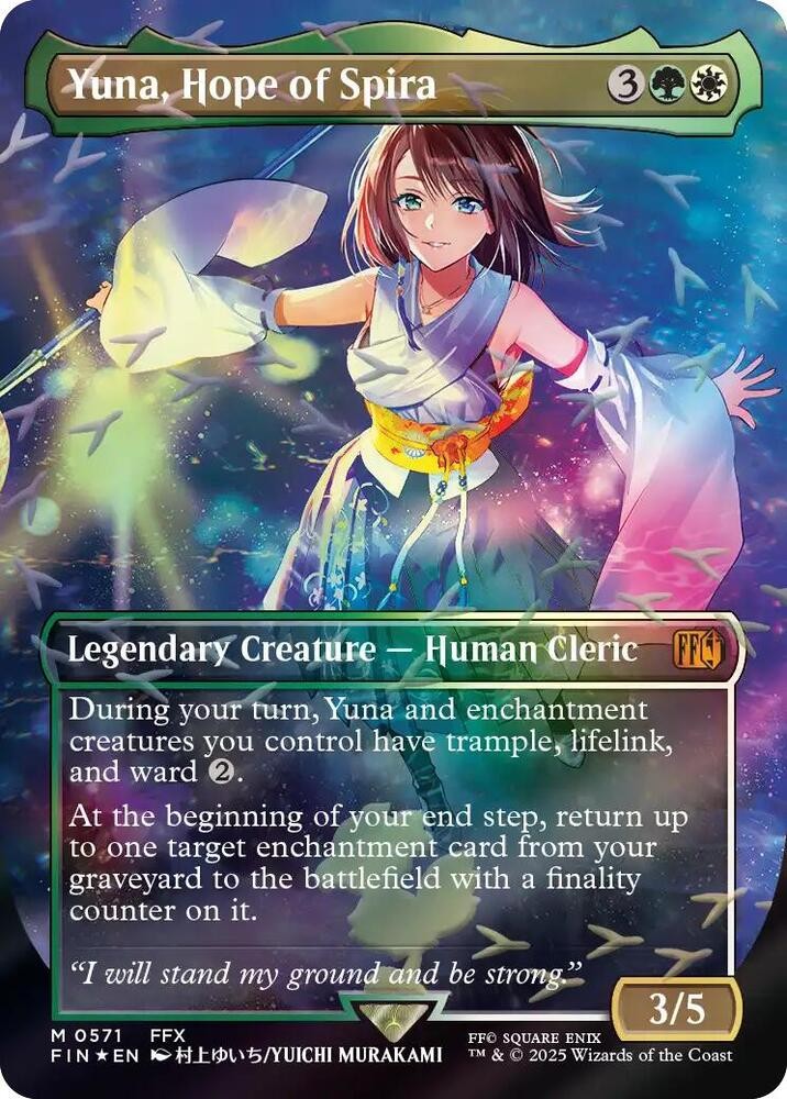 Foil Yuna, Hope of Spira (Borderless) (Chocobo Track Foil) FIN NM 571
