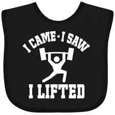 Inktastic Weightlifting Fitness I Came I Saw I Lifted Baby Bib Lifter Weights