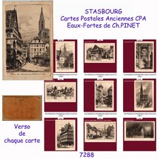 7288 STRASBOURG CPA 10 CARTES POSTALES EAUX FORTES de Ch PINET - SUPERBE