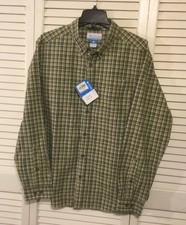 NWT Men  s Columbia Rapid Rivers Plaid Button Front L/S Shirt Size Large
