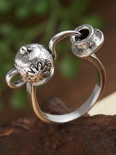 Vintage Floral Teapot Ring Size 9 For Men Elegant Jewelry Accessory