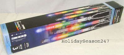 Gemmy Lightshow Set 3 Multi Color LED Falling Shooting Star Light Show Christmas
