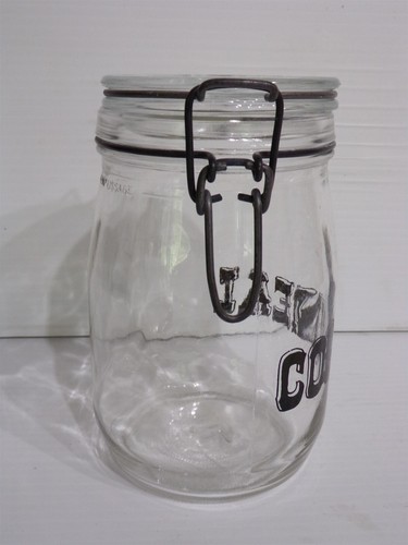 Vintage Glas Maismehl Kanister Triomphe 1L Französisch MCM Western - Bild 4 von 5