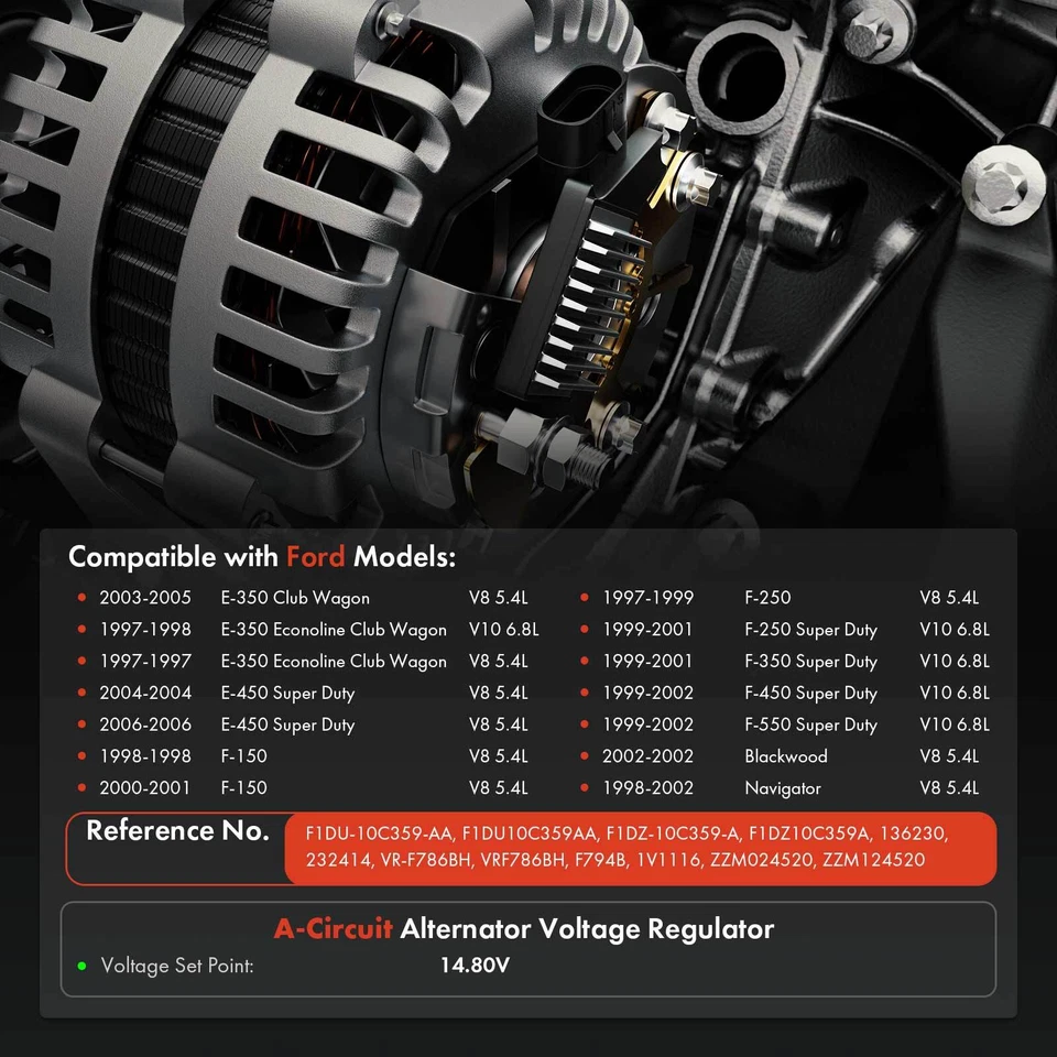Regulador alternador 14,8 V para Ford F-150 F-250 F-250 Super Duty E-150 Lincoln Foto 3 de 4