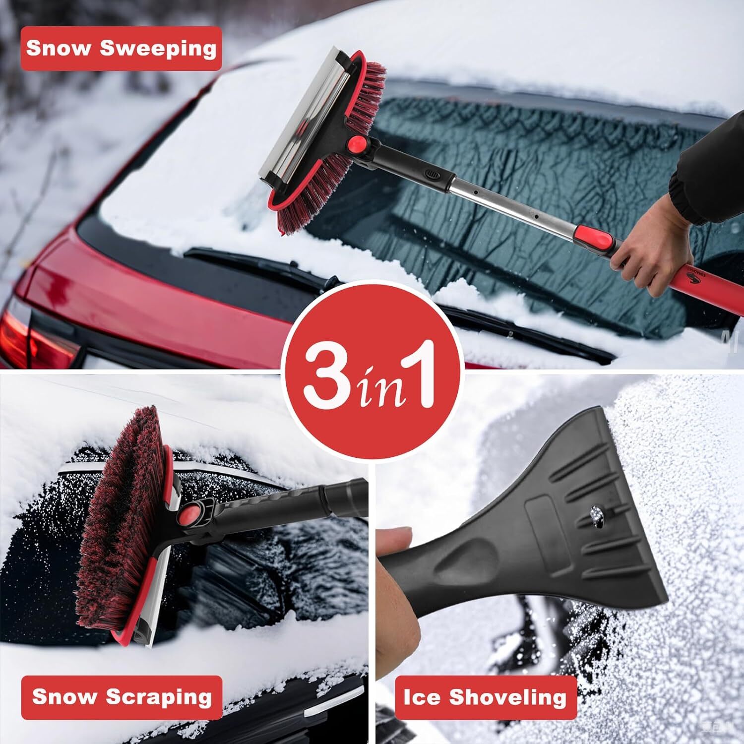 Ice Snow Scraper Car Broom Frost Clean Removal Window Brush Windshield Blade SUV
