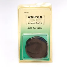 Nippon 62mm Snap On Lens Cap Front Lens New Old Stock In Package SLR Photography