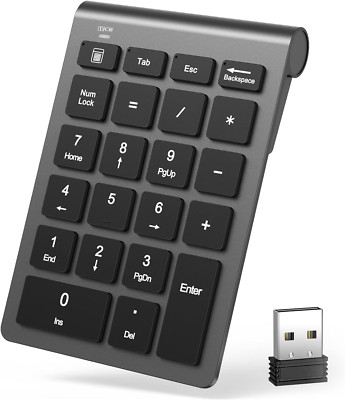 Number Pad, Wireless Numeric Keypad 22 Keys Portable Keyboard Extensions with 2.