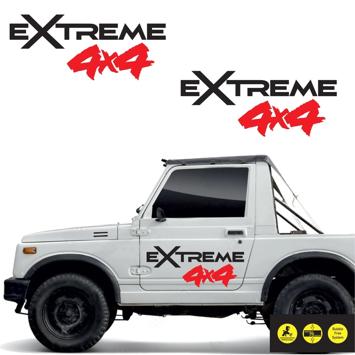 2 Modénatures Latérales Arco Pour Suzuki Samurai - Couleur Grigio (gris) - Neuf