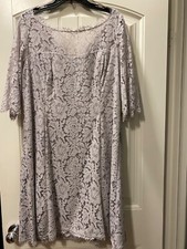 New Eliza J White Size 18 Lace Short Sleeve Dress