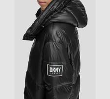 DKNY Black Coats, Jackets Vests Nylon Outer Shell for Women for