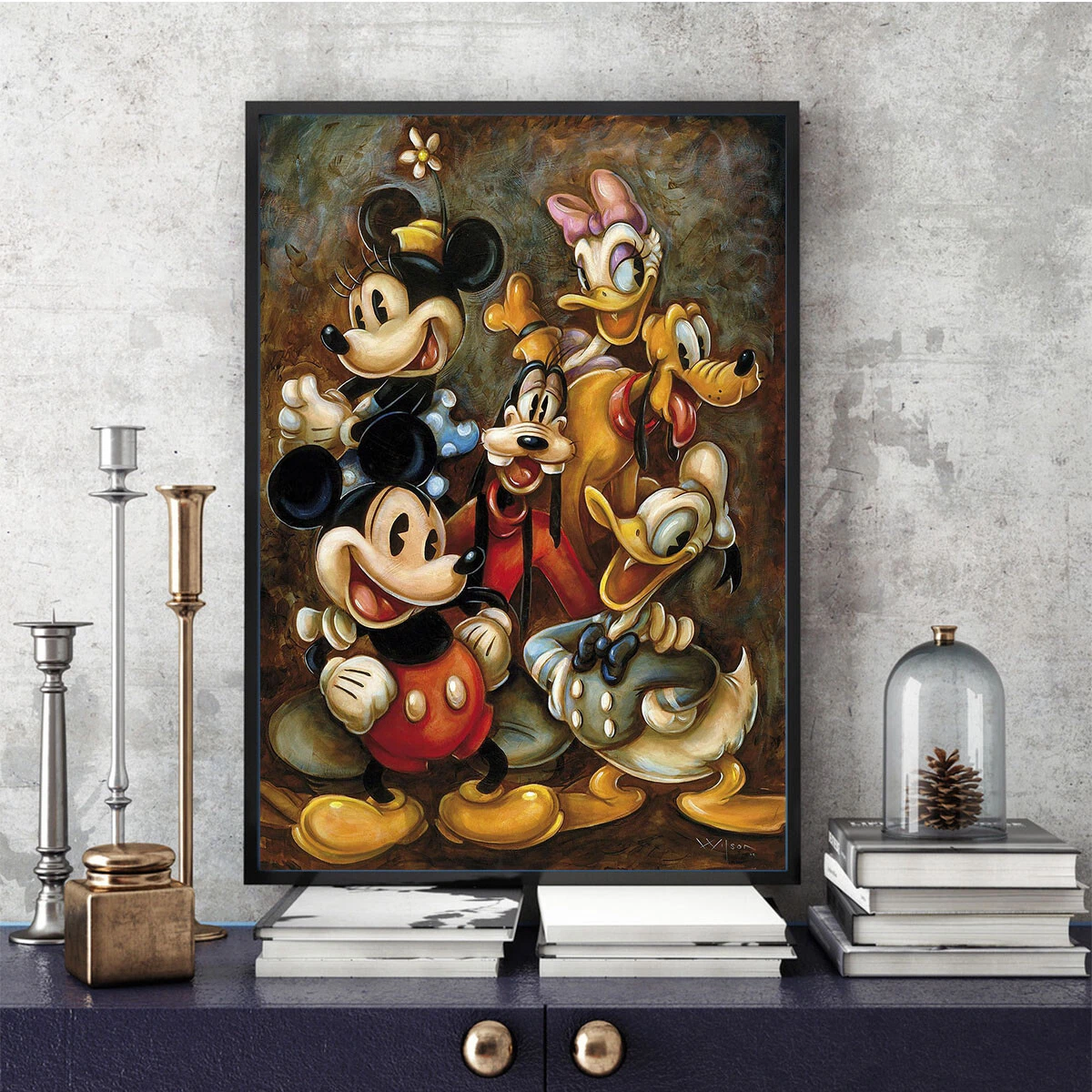 Micky And Minnie Mouse Watching Disney Paint By Numbers 