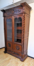 Produktbild - Bücherschrank Vitrine Bibolotheksschrank Antik Jagdstil ca 1900
