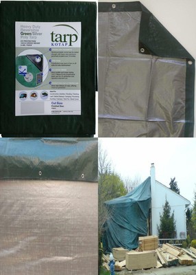 Kotap 12x12 Fuß Schwere Poly Plane – 8 Mil, Weiß, Kreuzgewebe, Mit Verstärkten Ösen, Hitzeversiegelt