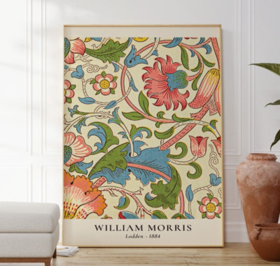 William Morris Lodden Blumenmuster Druck, Original Blumenmuster Kunst Design