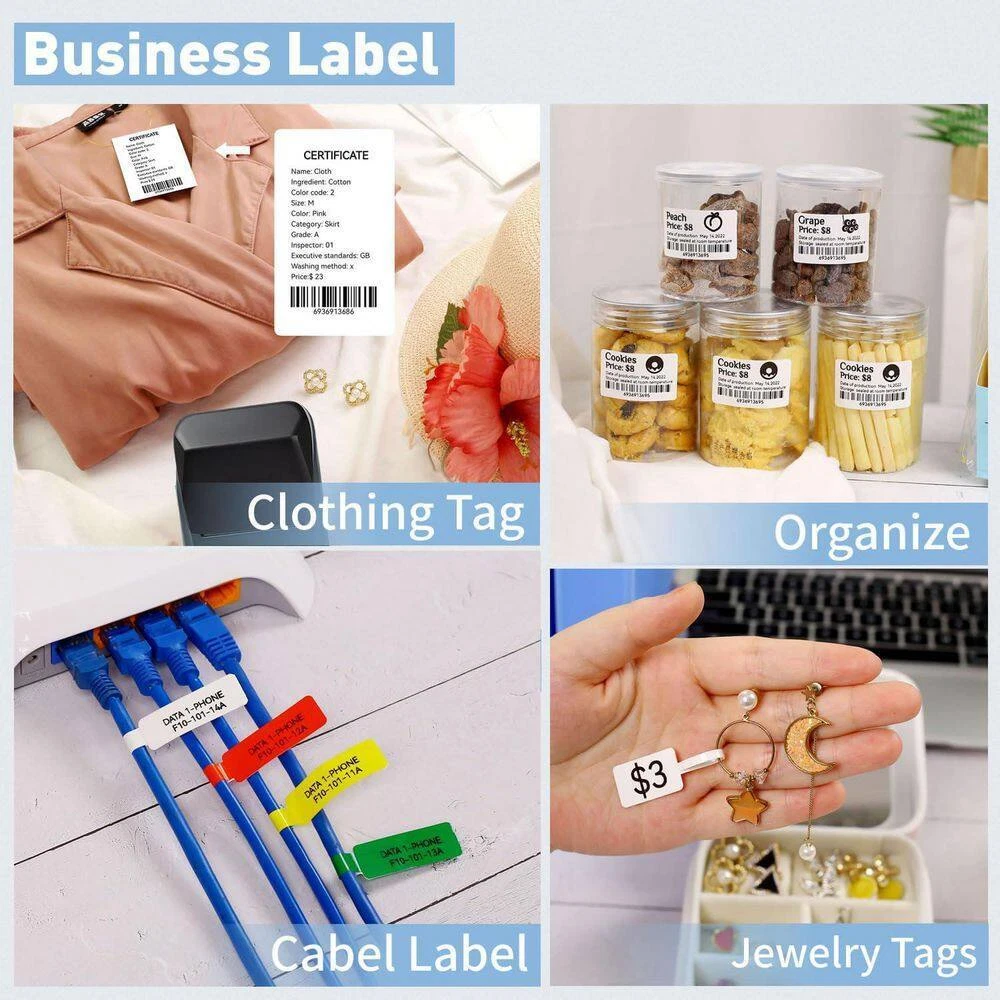 Portable Green 2-inch Barcode Label Maker for Stickers