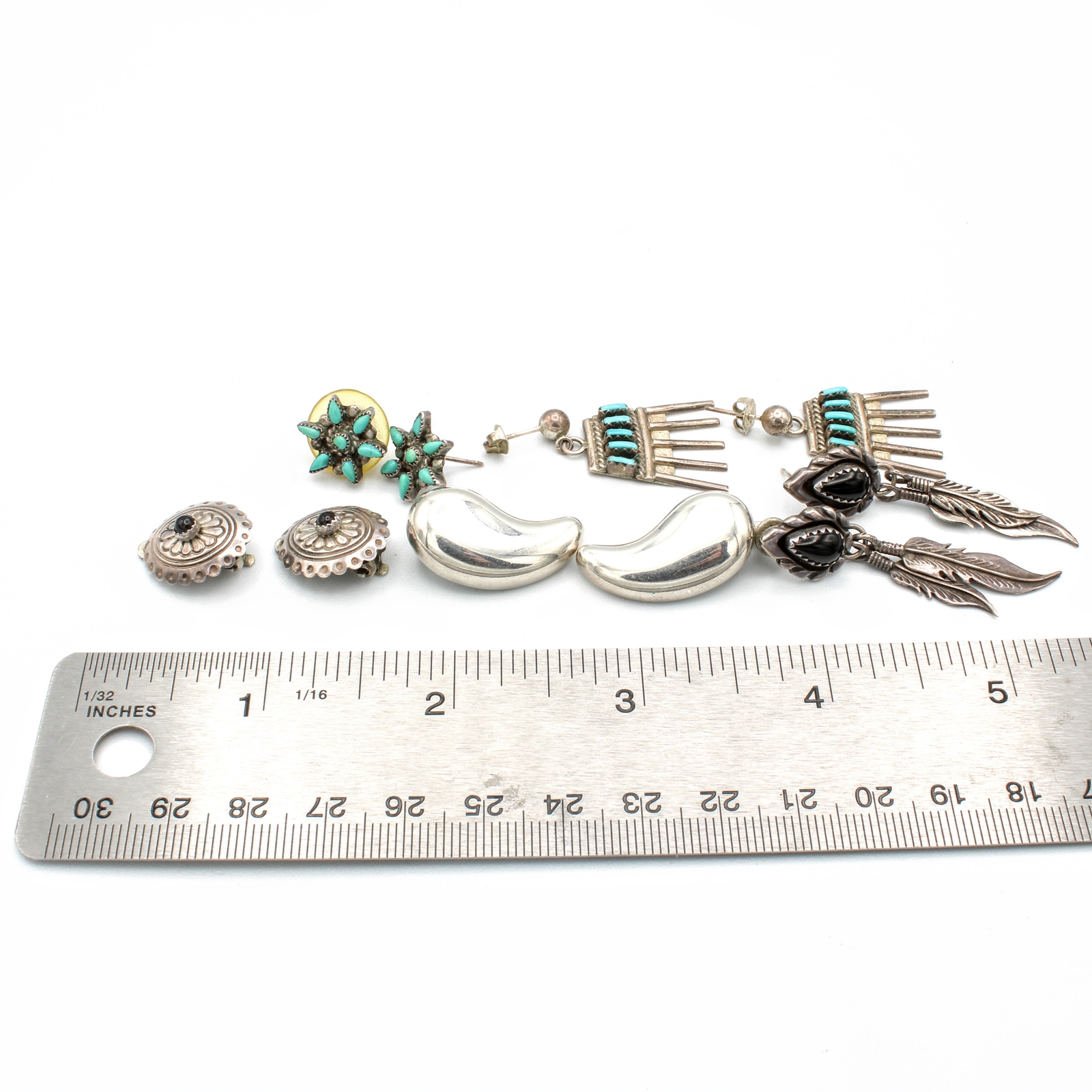 Running Bear Trading Gallup Jondell 925 Post & Clip on Earrings Lot of