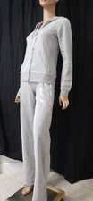 NWT HALE BOB sz SMALL (bust36)100% COTTON PALE GRAY & SILVER SWEATS TRACKSUIT