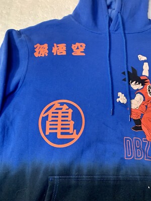 Dragon Ball Z Blue Tie Dye Hoodie Men Mediu Son Goku Anime Manga