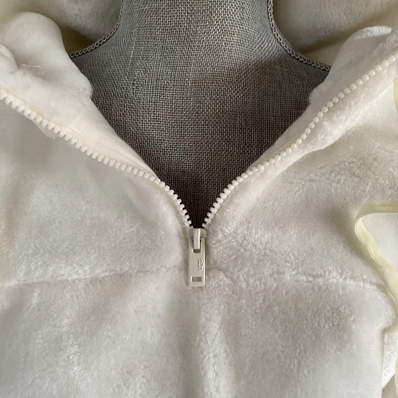 OFF WHITE Felpa con cappuccio sherpa bianca crema UGG Kailani maglione pull over donna taglia M media