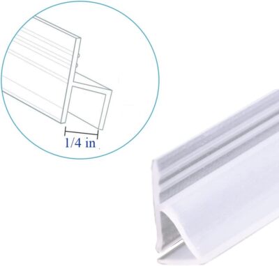 1/4'' Frameless Shower Door Bottom Seal Stop Shower Leaks , Create Water Barrier
