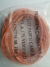 50ft Network Cable/CROSSOVER Cord 350MHz CAT5E Stranded Orange
