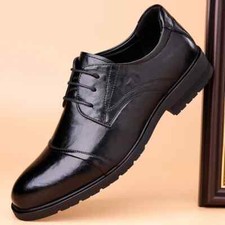 New Men's Dress Shoes Solid Color Fashion Casual Cow Leather Wedding Shoes