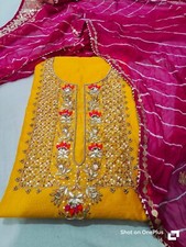 Soft Chanderi Salwar Kameez Gotta Patti Indian Designer Wedding Party Wear Dress