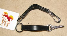 FSS Leather Flexi Flexible Elastic Insert Reins Aid Soft Hand SILVER SNAP CLIPS
