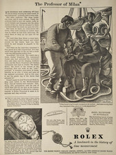 Pubblicità stampa OROLOGI ROLEX 1953. il Professore di Milano OSTYER Perpetuo veramente