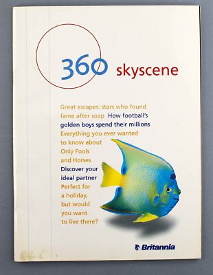 BRITANNIA AIRWAYS 360 SKYSCENE AIRLINE INFLIGHT MAGAZIN ROUTENKARTE 1998 ODER 1999