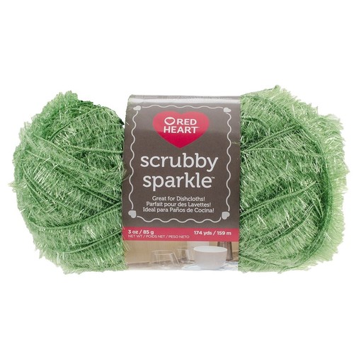 Red Heart Scrubby Sparkle Yarn - "Marshmallow" Color (3-Pack) - E851-8001 - Perfect For Dishcloths & Scrubbies!