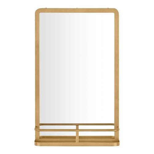 Home Decorators Collection Wall Mirror 15"Wx24"H Rectangular w/ Shelf Iron Gold - Picture 4 of 6
