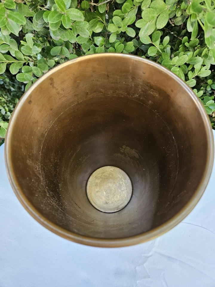 Juego de tres jarrones florales pesados vintage Pottery Barn Metal Cooper Foto 4 de 4