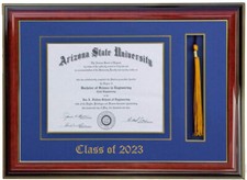 DIPLOMA FRAME WITH TASSEL MAHO/BLU CUSTOMIZABLE 8x6,7x9,,8x10,8.5x11,11x14