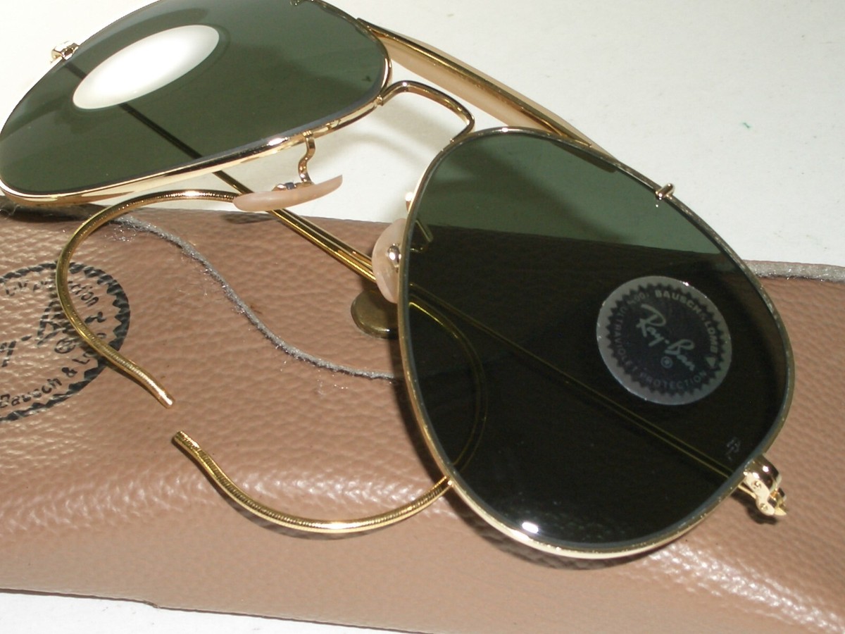 58-14MM MEDIUM VINTAGE B&L RAY BAN USA G15 UV OUTDOORSMAN AVIATOR