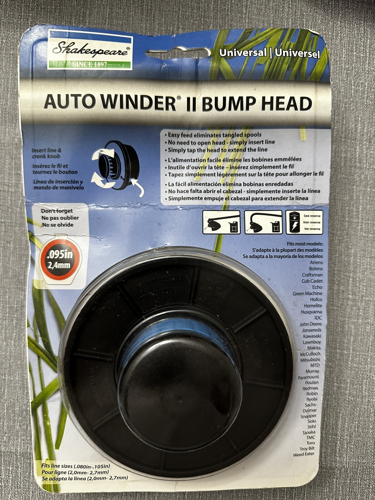 Testina Tagliabordi Universale Shakespeare AutoWinder II &ndash; Adatta Per Linee Da 0,08 A 0,105 Pollici