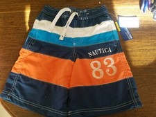NEW Nautica Boys Swim Suit Trunks - size L 7 NWT Red
