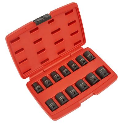 Sealey Impact Socket Set 13pc 1/2''Sq Drive 12pt CR Mo 10 - 24 AK5614M