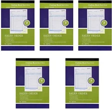 5 Pack Large Sales Order Book Receipt Invoice Duplicate Carbonless Copy 50 Sets