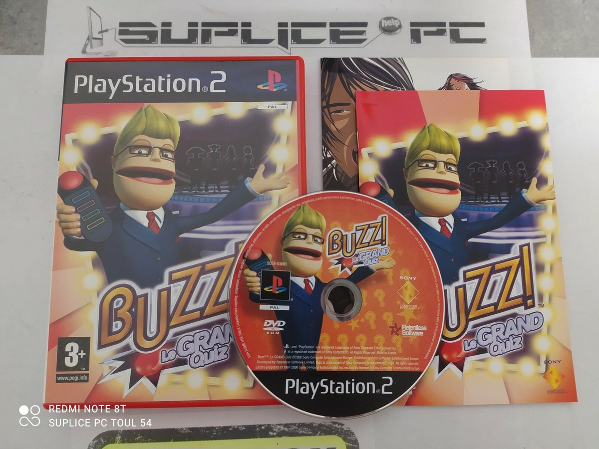 Buzz : The music quiz + Buzzers - PS2 - Jeu Occasion Pas Cher