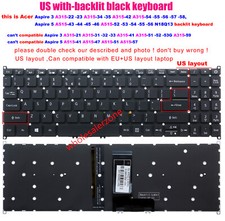 US backlit Keyboard For Acer Aspire 5 A515-43-44-45-46,A515-52 -52G-53-54-55-56