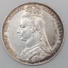 One Shilling 1892 - Queen Victoria - 925/1000 Silber - Großbritannien - vz