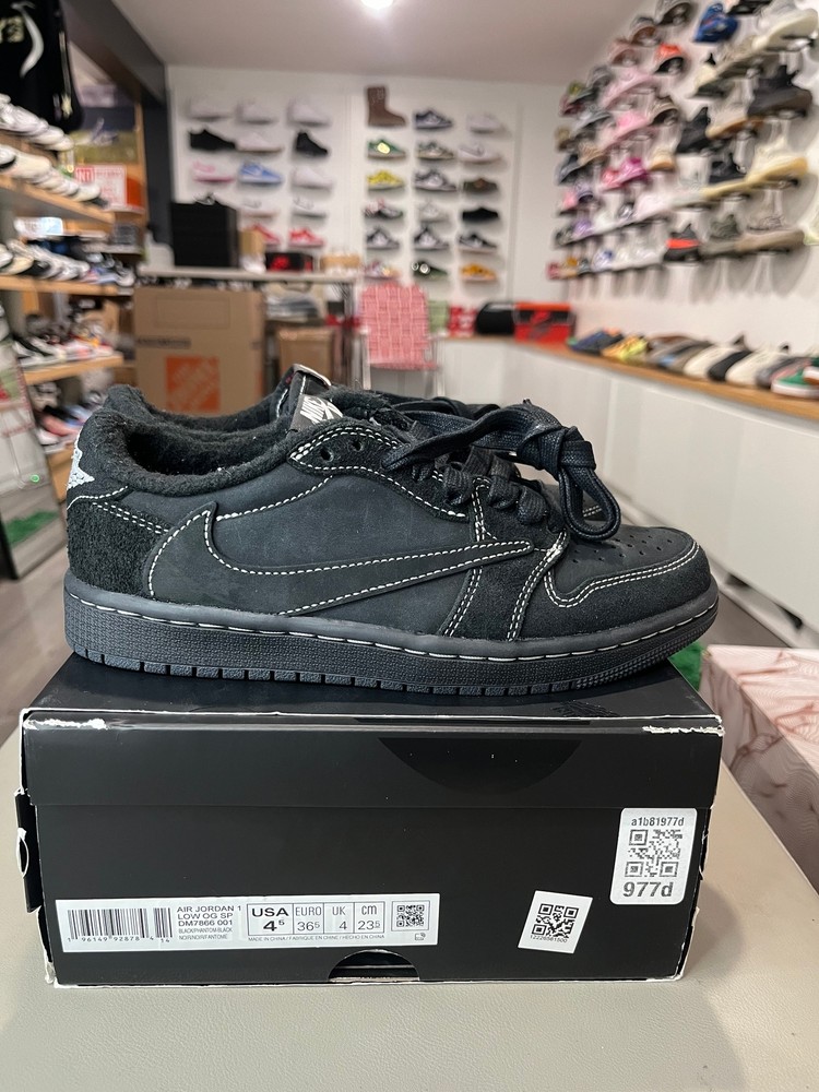 Travis Scott x Air Jordan 1 Retro Low OG Black Phantom USED SIZE 4.5M DM7866-001